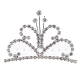 Max Chic Mini Crystal Crown Tiara Hair Comb Wedding Bride Girls Hair Accessories