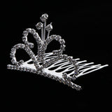 Max Chic Mini Crystal Crown Tiara Hair Comb Wedding Bride Girls Hair Accessories