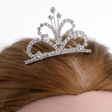 Max Chic Mini Crystal Crown Tiara Hair Comb Wedding Bride Girls Hair Accessories