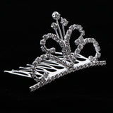 Max Chic Mini Crystal Crown Tiara Hair Comb Wedding Bride Girls Hair Accessories