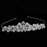 Max Chic Crystal Pearls Princess Crown Tiara Wedding Bride Girls Hair Accessory