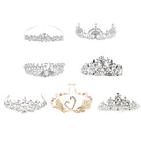 Max Chic Crystal Pearls Princess Crown Tiara Wedding Bride Girls Hair Accessory