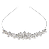 Max Chic Crystal Pearls Princess Crown Tiara Wedding Bride Girls Hair Accessory
