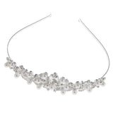Max Chic Crystal Pearls Princess Crown Tiara Wedding Bride Girls Hair Accessory