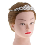 Max Chic Crystal Pearls Princess Crown Tiara Wedding Bride Girls Hair Accessory