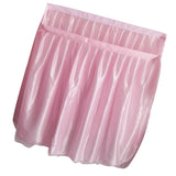 Wedding Satin Table Skirt with Soft Tulle Layer Tableware Decor 14ft Pink