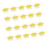 20pcs 2018 Graduation Cap Cupcake Picks Cake Toppers Grad Party Decor Gold