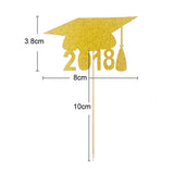 Max 10 Pieces/Pack 2018 Glitter Paper Dr. cap Cake Topper Birthday Cake Decor