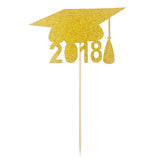 Max 10 Pieces/Pack 2018 Glitter Paper Dr. cap Cake Topper Birthday Cake Decor
