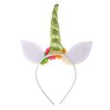 Glitter Girls Unicorn Horn Flower Headband Fancy Dress Accessory Light Green