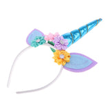 Glitter Girls Unicorn Horn Flower Headband Fancy Dress Accessory Blue