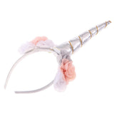 Floral Unicorn Horn Ear Headband Costume Children's Party Hoop Headband F