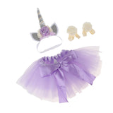 Max Kid Girls Princess Unicorn Tutu Fancy Dress Party Costume Set Light Purple