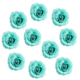 Max 10 Pieces Artificial Silk Rose Flower Heads Wedding Decor Sky Blue