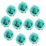 Max 10 Pieces Artificial Silk Rose Flower Heads Wedding Decor Sky Blue
