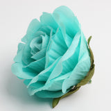 Max 10 Pieces Artificial Silk Rose Flower Heads Wedding Decor Sky Blue
