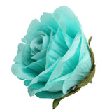 Max 10 Pieces Artificial Silk Rose Flower Heads Wedding Decor Sky Blue