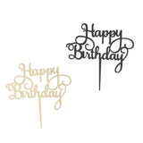 Acrylic Happy Birthday Cake Topper Party Supplier Black