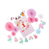 Number Happy Birthday Poster Paper Fan Flower Fairy Flower Banner Set 1