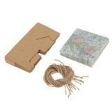 Maxbell Pack of 12 Map Style Candy Boxes With Jute Twine Wedding Birthday Party Favor
