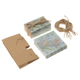 Maxbell Pack of 12 Map Style Candy Boxes With Jute Twine Wedding Birthday Party Favor