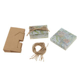 Maxbell Pack of 12 Map Style Candy Boxes With Jute Twine Wedding Birthday Party Favor