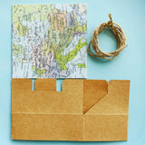 Maxbell Pack of 12 Map Style Candy Boxes With Jute Twine Wedding Birthday Party Favor