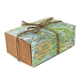 Maxbell Pack of 12 Map Style Candy Boxes With Jute Twine Wedding Birthday Party Favor