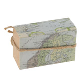 Maxbell Pack of 12 Map Style Candy Boxes With Jute Twine Wedding Birthday Party Favor