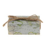 Maxbell Pack of 12 Map Style Candy Boxes With Jute Twine Wedding Birthday Party Favor
