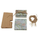 Maxbell Pack of 12 Map Style Candy Boxes With Jute Twine Wedding Birthday Party Favor