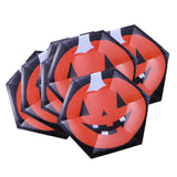 8pcs Halloween Hexagon Paper Plates Party Tableware Decor DIY 10 inch Pumkin