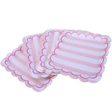 8 Pieces Striated Disposable Paper Plates Food Tableware Party Supplies Pink