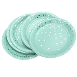 8 Pieces Gilding Gold Dots Disposable Paper Plates Party Decor Blue