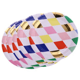 8 Pieces Fashion Rhombus Disposable Paper Plates Birthday Party Decor 18cm