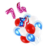 4th of July American Flag Latex Foil Balloon Independence Day Pink