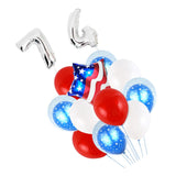 4th of July American Flag Latex Foil Balloon Independence Day Silver