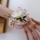 Max Bridal Wrist Corsage Bridesmaid Hand Flowers Wedding Party Prom Champagne