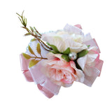 Max Bridal Wrist Corsage Bridesmaid Hand Flowers Wedding Party Prom Champagne