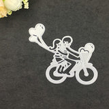 Maxbell Lovers With Bike Cutting Dies Stencils For DIY Embossing Paper Cards Craft
