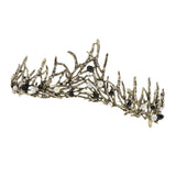 Maxbell Bridal Crystal Pearl Tiaras Crown Hairbands Wedding Party Hair Decor Bronze