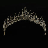 Maxbell Bridal Crystal Pearl Tiaras Crown Hairbands Wedding Party Hair Decor Bronze