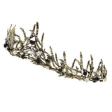 Maxbell Bridal Crystal Pearl Tiaras Crown Hairbands Wedding Party Hair Decor Bronze
