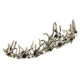 Maxbell Bridal Crystal Pearl Tiaras Crown Hairbands Wedding Party Hair Decor Bronze
