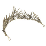 Maxbell Bridal Crystal Pearl Tiaras Crown Hairbands Wedding Party Hair Decor Bronze