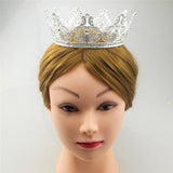 Max Women Girls Rhinestone Crystal Tiara Crown Wedding Hairband Accessory Silver