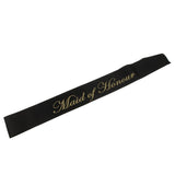 Hen Night Party Maid of honour Sash for Wedding Party Decorations Black 2