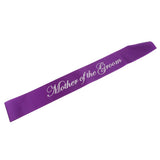 Mother of the Groom Stain Sash Wedding Ceremony Party Supply Purple White