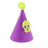 6pcs Halloween Kid Felt Cone Hat with Skull Party Accessories Fancy Dress