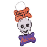 Happy Halloween Skull Head Paper Hanging Board Plaque Indoor Outdoor Sign